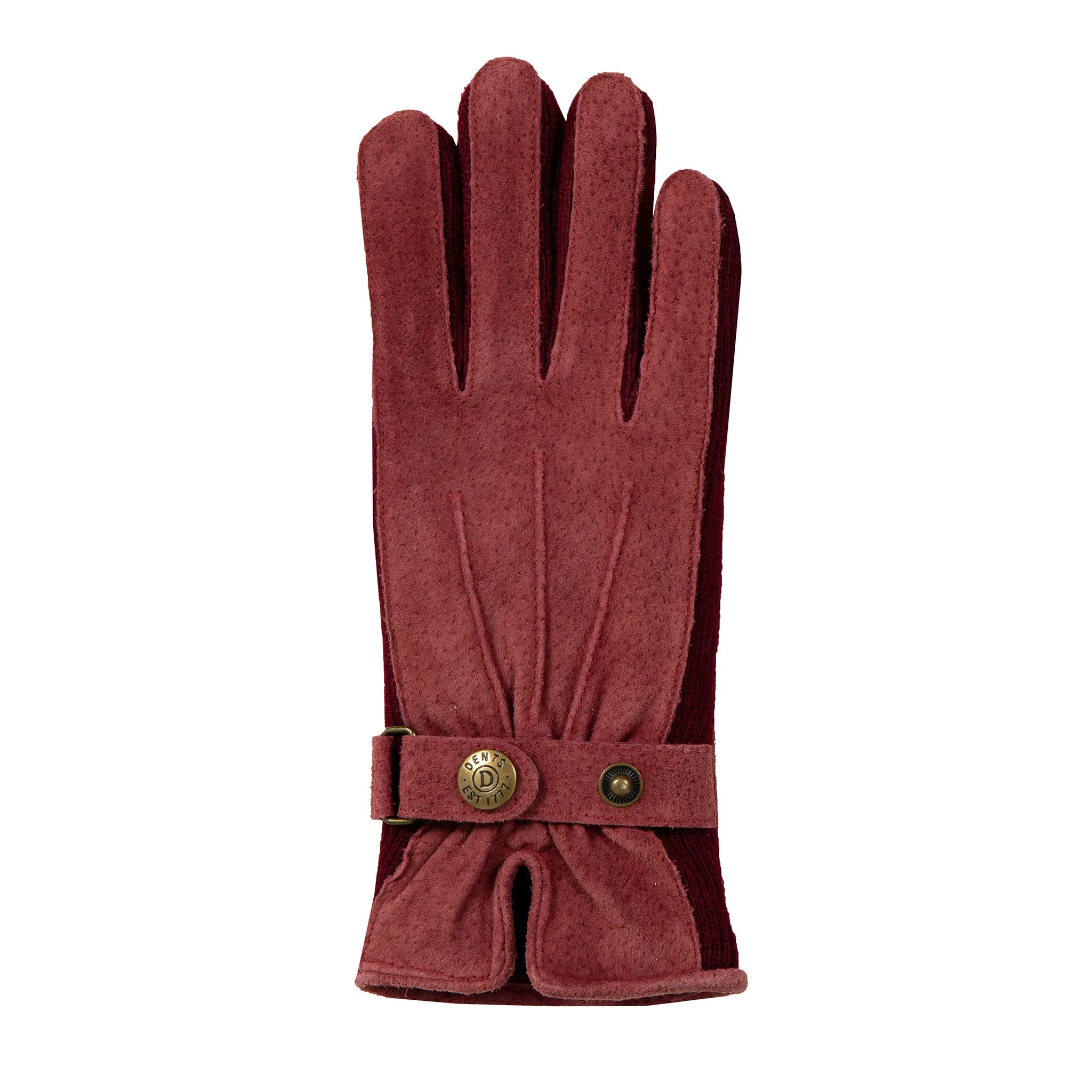 Women's Three-Point Fleece-Lined Suede Gloves