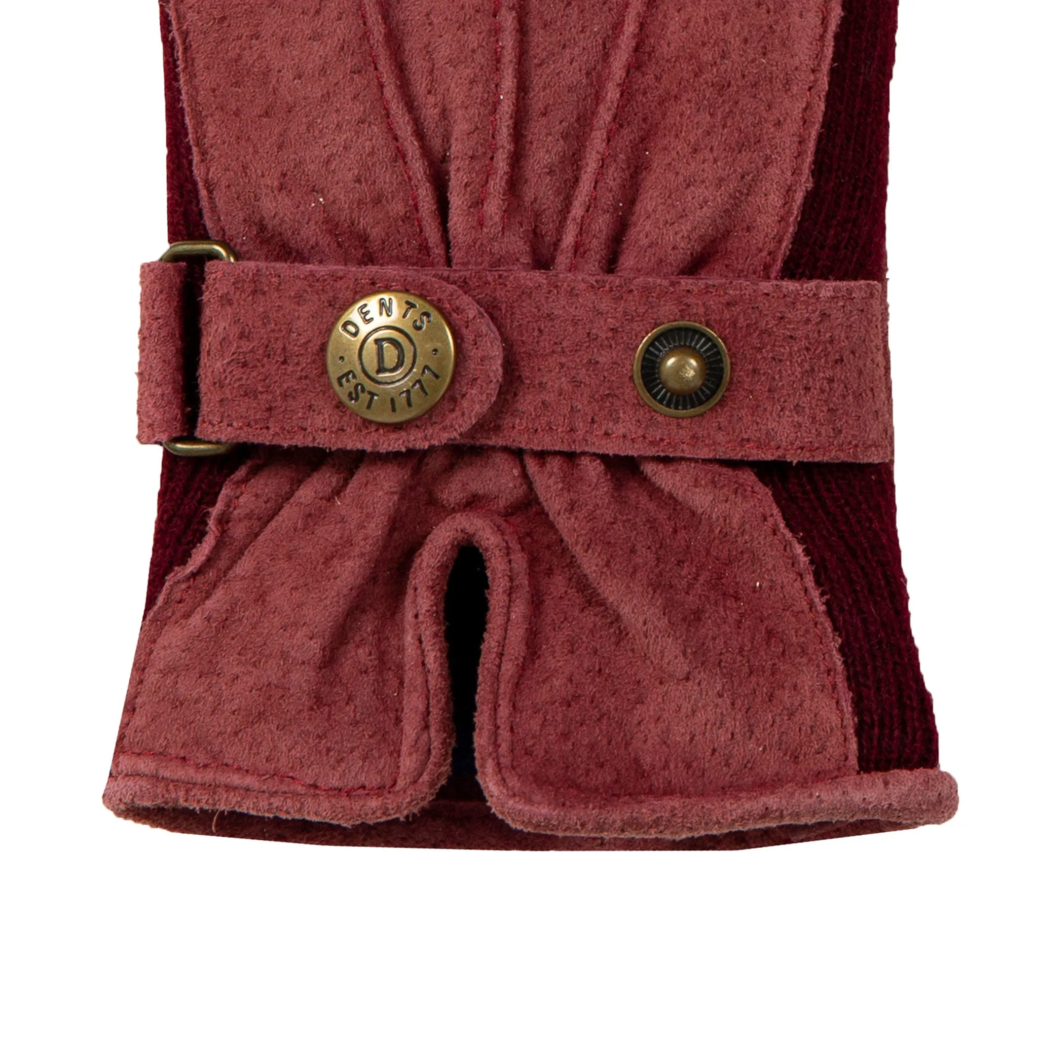 Women's Three-Point Fleece-Lined Suede Gloves