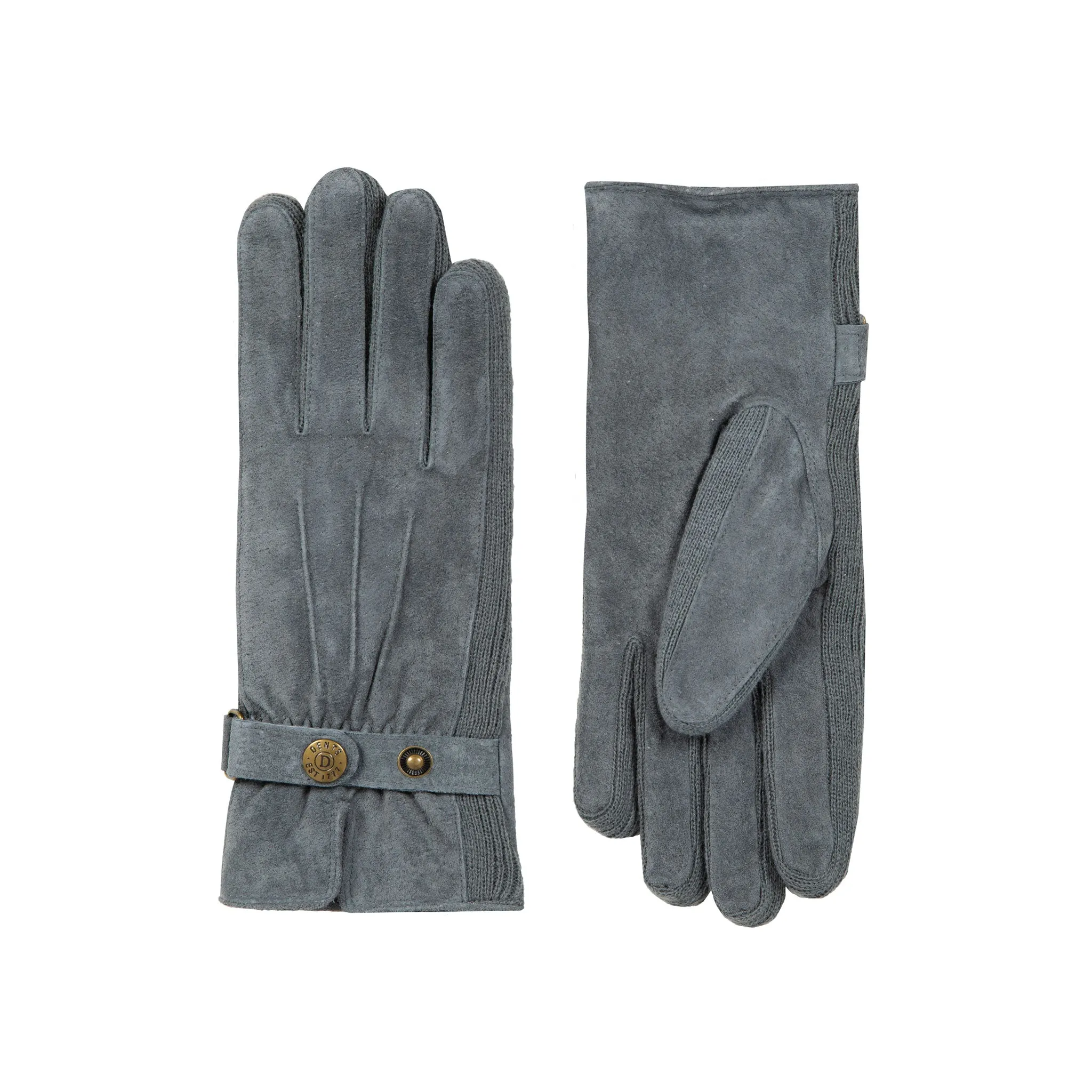 Women's Three-Point Fleece-Lined Suede Gloves