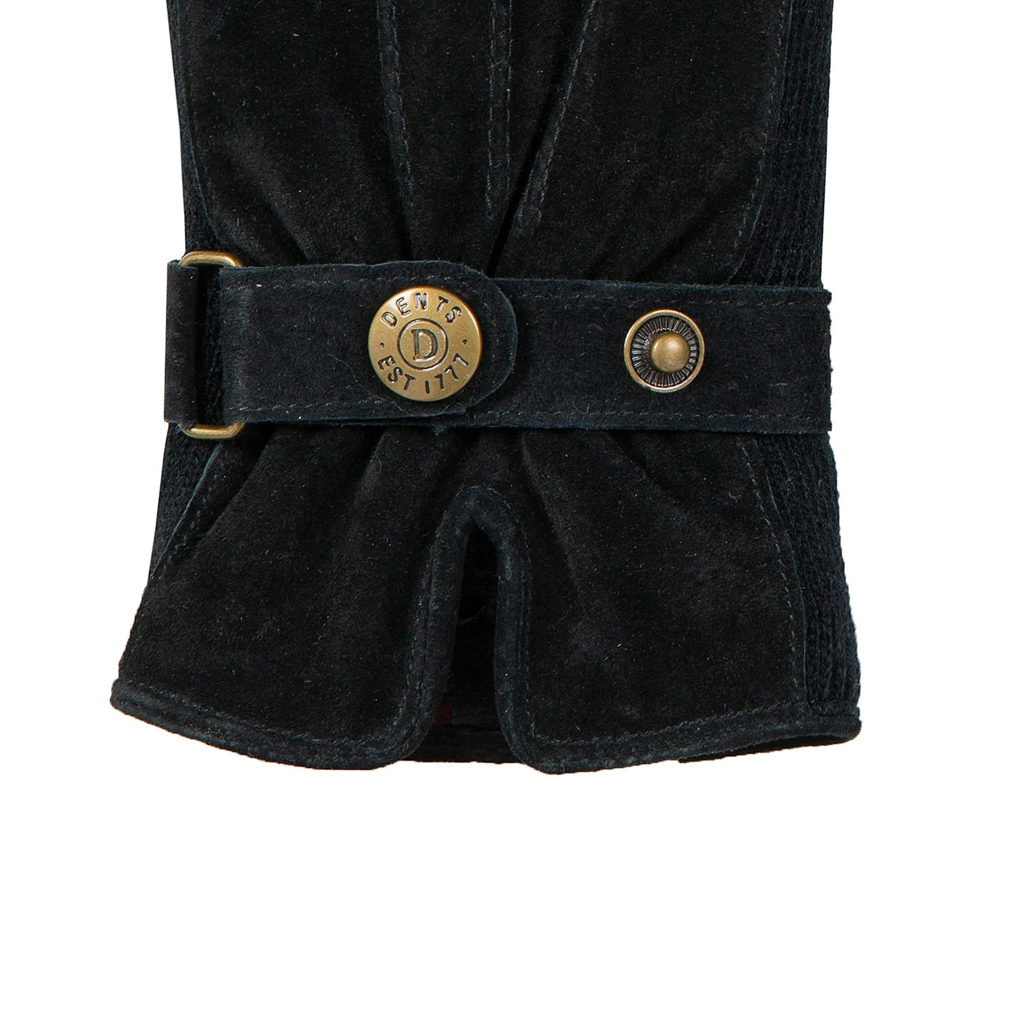 Women's Three-Point Fleece-Lined Suede Gloves