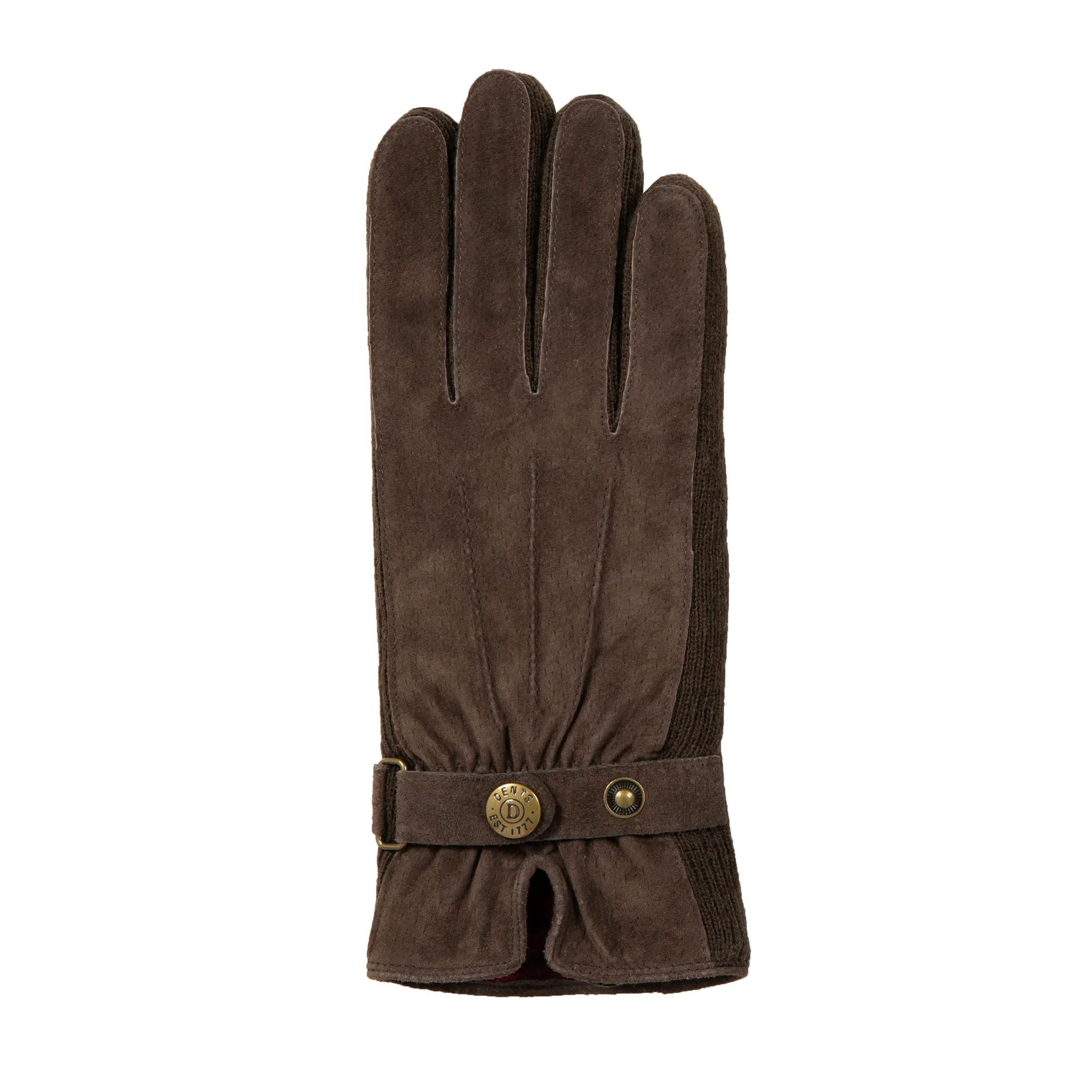 Women's Three-Point Fleece-Lined Suede Gloves