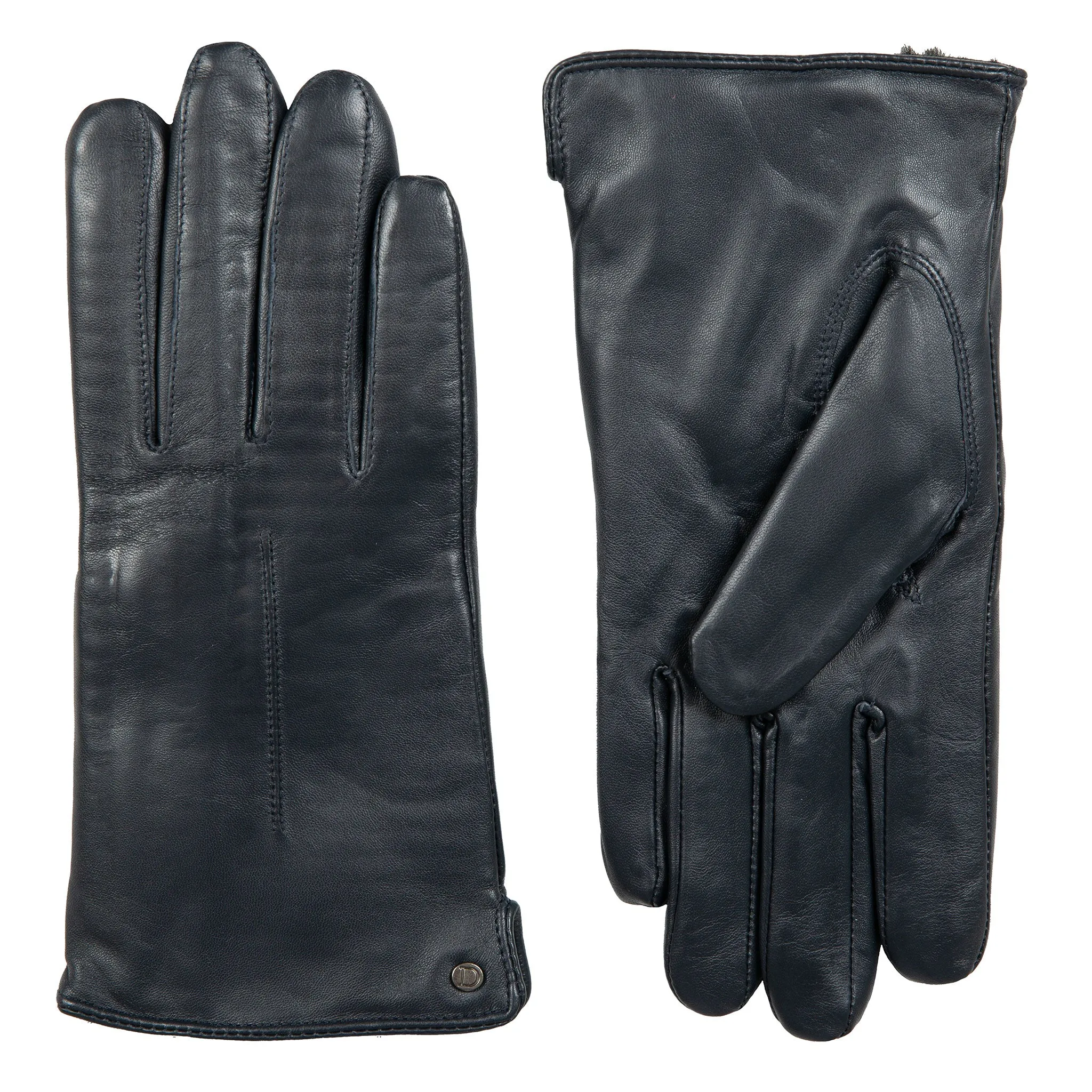 Women’s Touchscreen Single-Point Faux Fur-Lined Leather Gloves