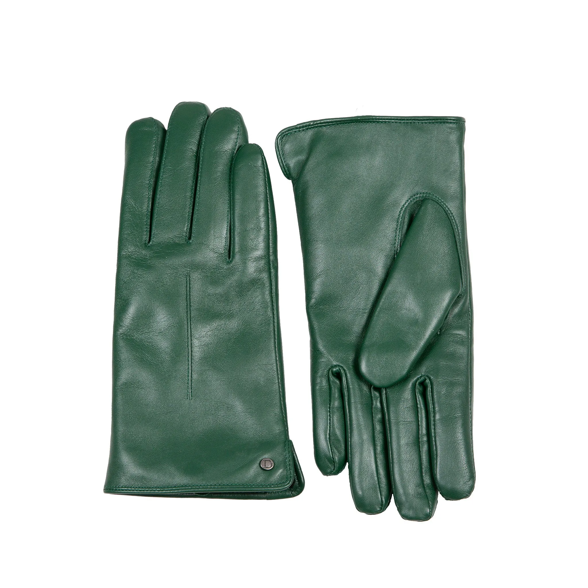 Women’s Touchscreen Single-Point Faux Fur-Lined Leather Gloves