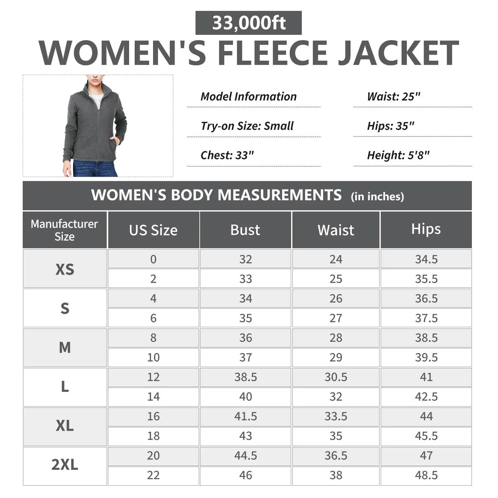 Women's Zip Up Fleece Jacket, Long Sleeve Warm Soft Polar Lightweight Coat with Pockets for Winter