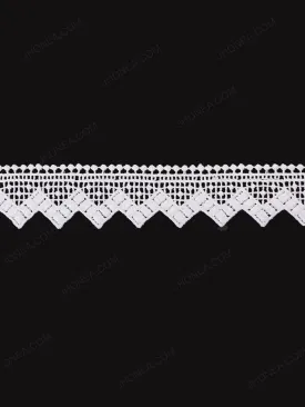 Zig-Zag Design White Guipure Border Lace Trim