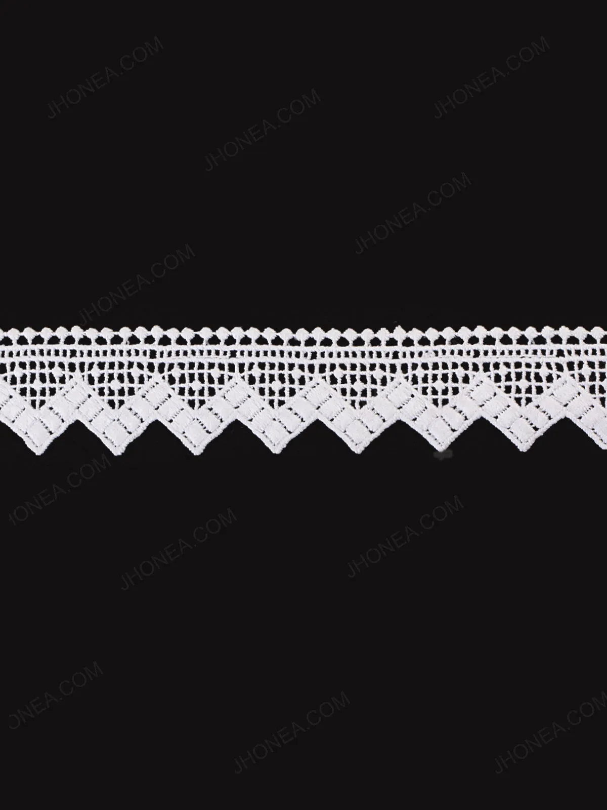 Zig-Zag Design White Guipure Border Lace Trim