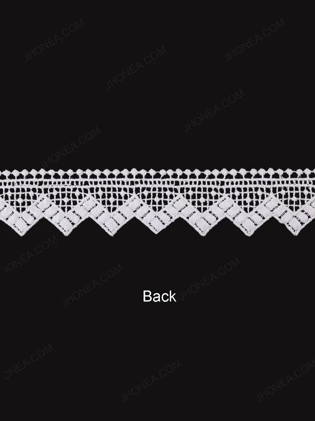 Zig-Zag Design White Guipure Border Lace Trim