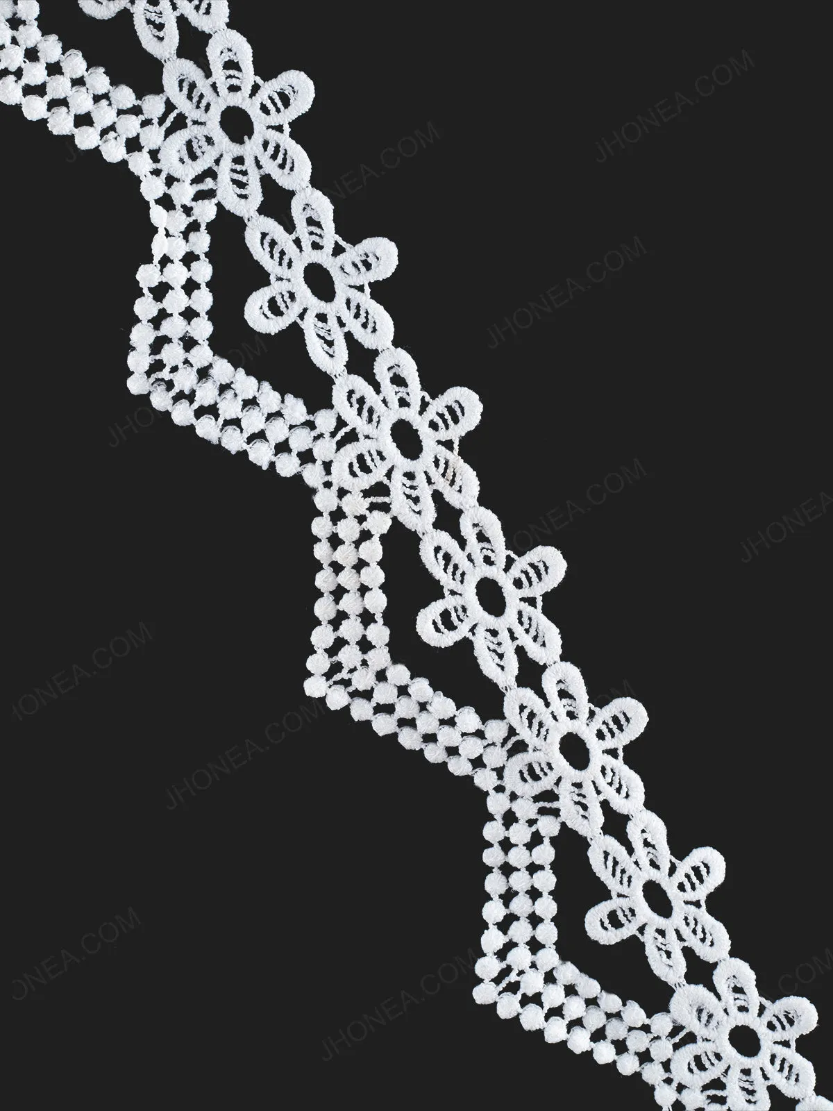 Zig-Zag Design White Guipure Lace Trim